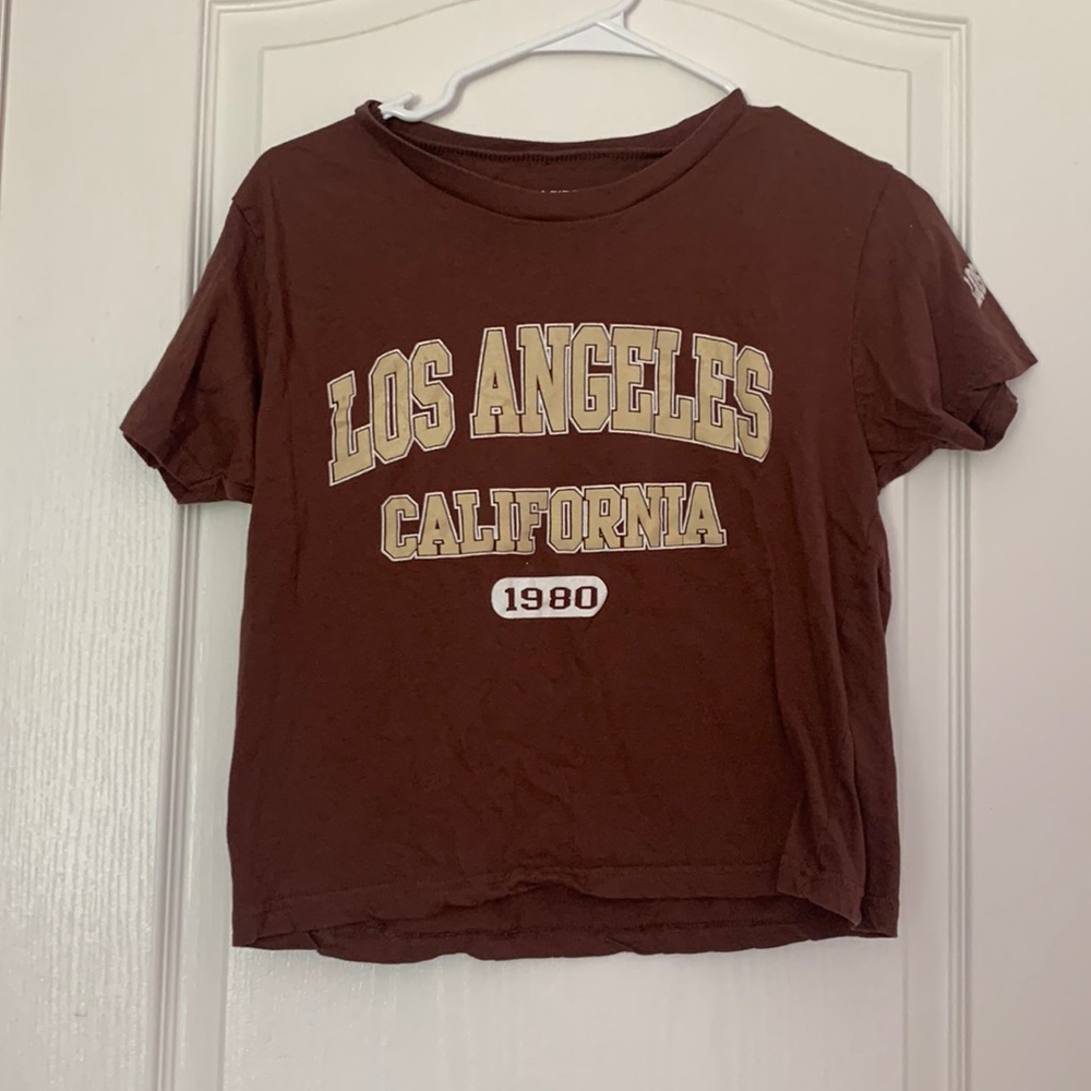 Brown LA Casual Crop Top